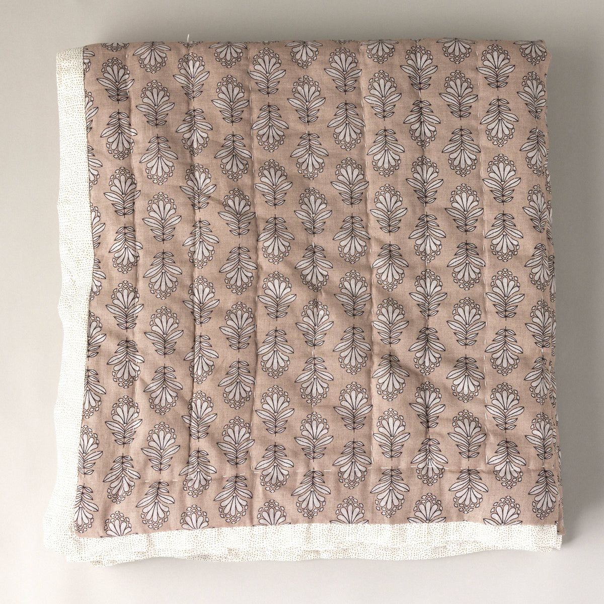 Charlie Block Print Quilt: BLUE / KING/CAL KING
