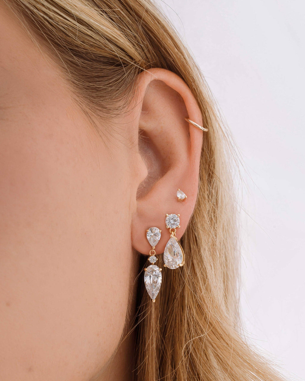 Juliette Pear Drop Earrings: Silver