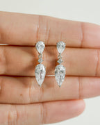 Juliette Pear Drop Earrings: Silver
