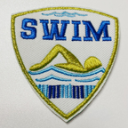 3" SWIM  -  Embroidered Hat Patch: QTY 1