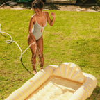 Tanning Pool Lounger Yellow and Blue