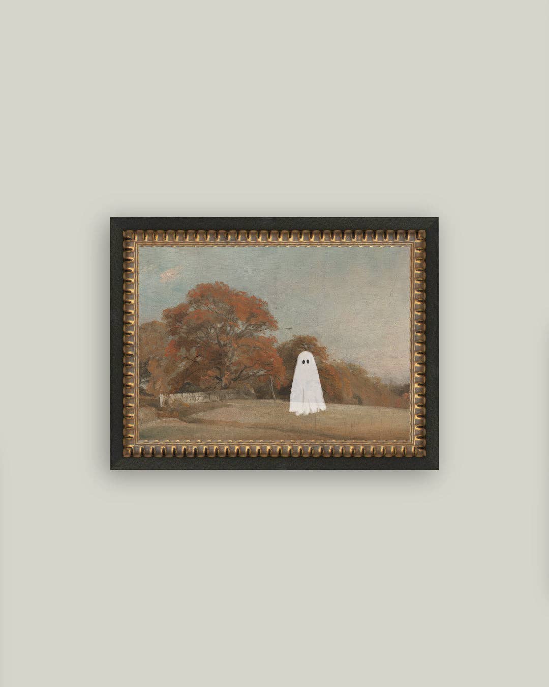 Autumn Field Ghost Framed Antique Art: 7x5