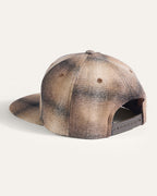 Plaid Flat Brim Hat - Tan Taupe Ombre
