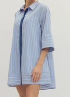 Blue Striped Mini Dress
