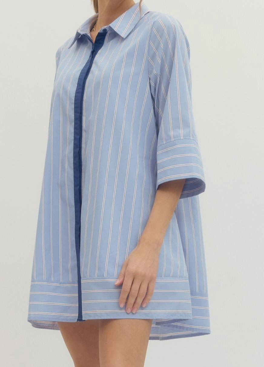 Blue Striped Mini Dress