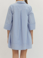 Blue Striped Mini Dress