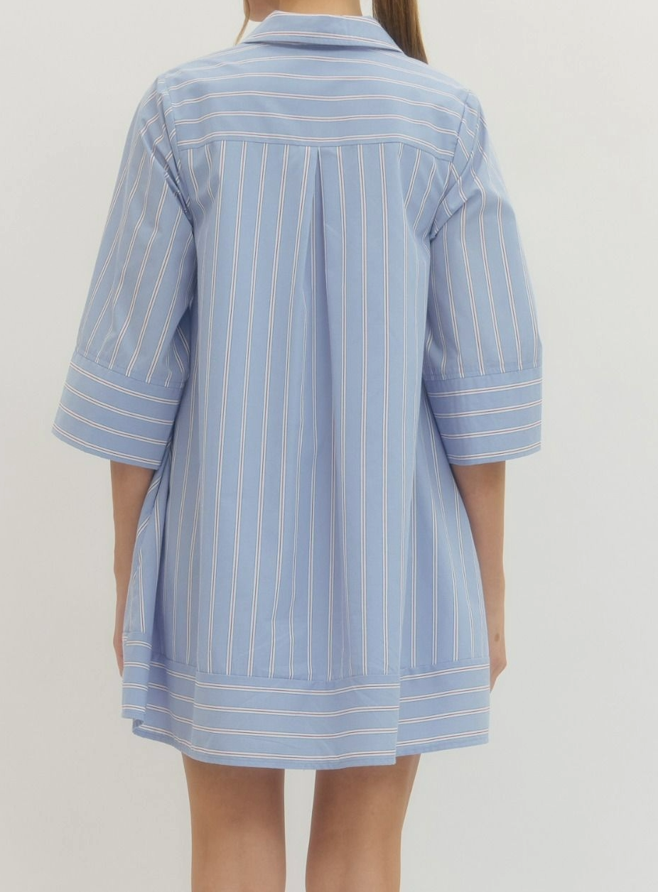 Blue Striped Mini Dress