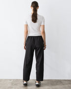 Ponte Knit Barrel Pant in Black