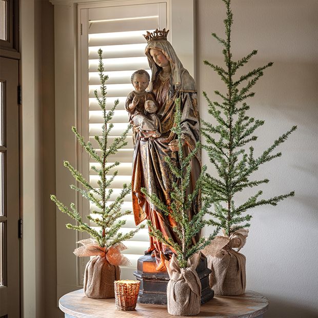 Large Gilded Madonna and Child Statue
