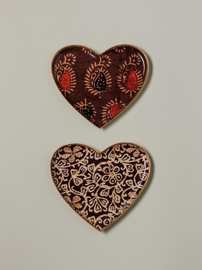 Chehoma S/2 Burgundy Heart Trays Bangalore