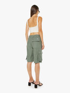 Mother Denim The Free Fall Short Fray in Sir Yes Sir Military Green