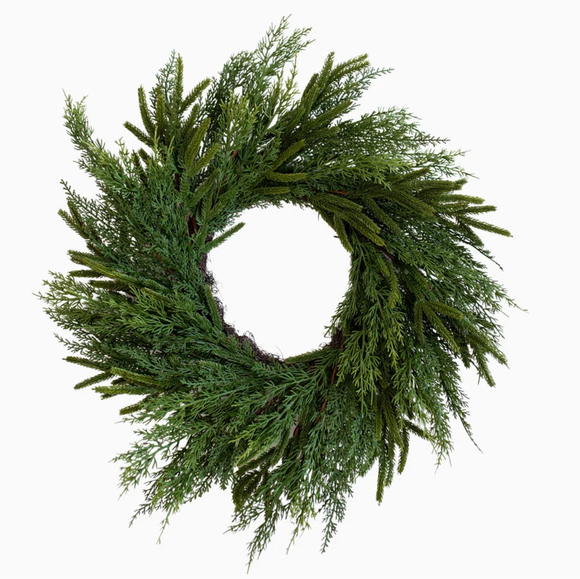 Norfolk & Cypress Mix Real Touch 14" Wreath