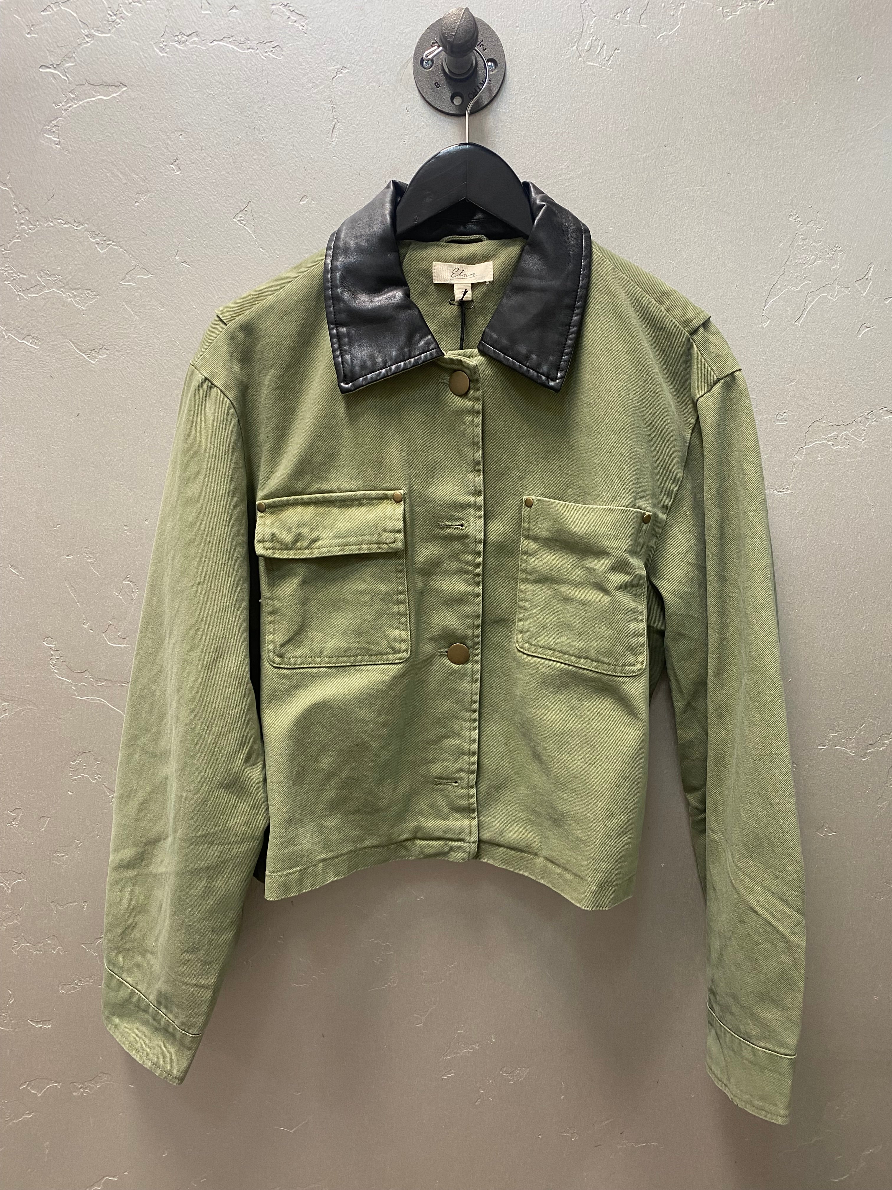 Jacket with Leather Collar -JK8308