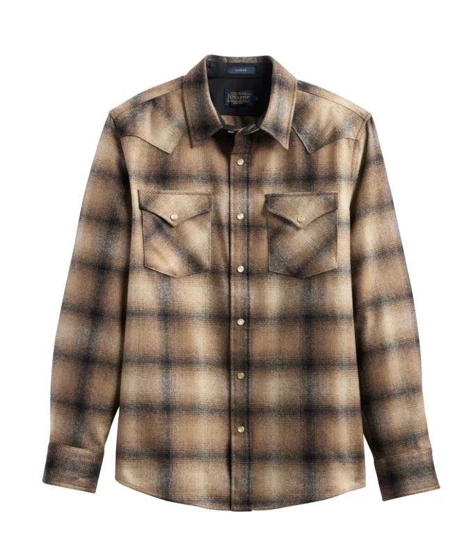 Pendleton Canyon Shirt in Tan/Taupe Ombre