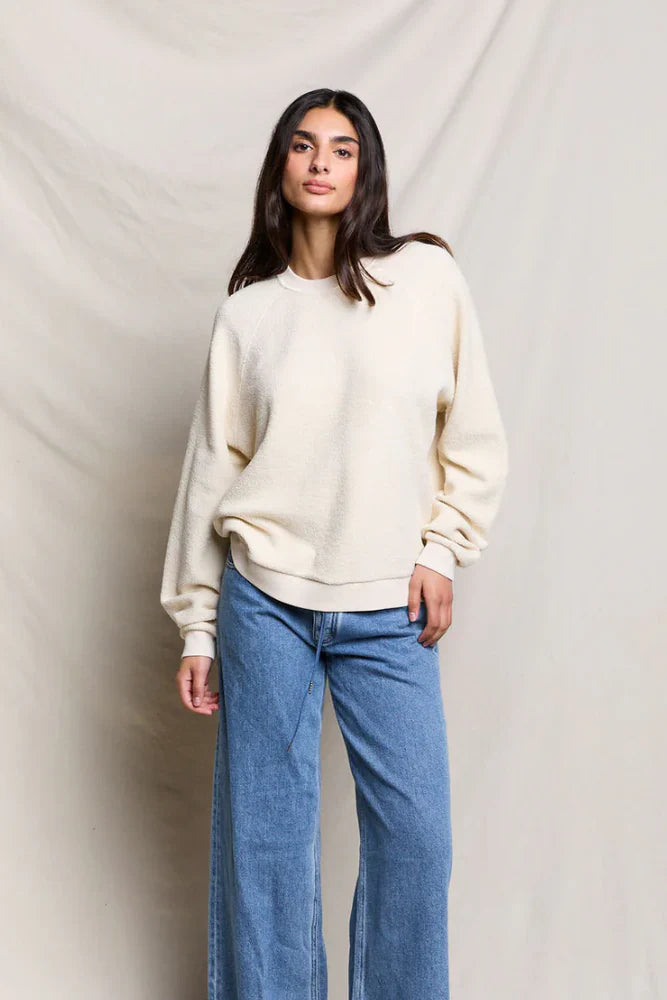 Perfect White Tee Ziggy Inside-Out Fleece Sweatshirt — Sugar