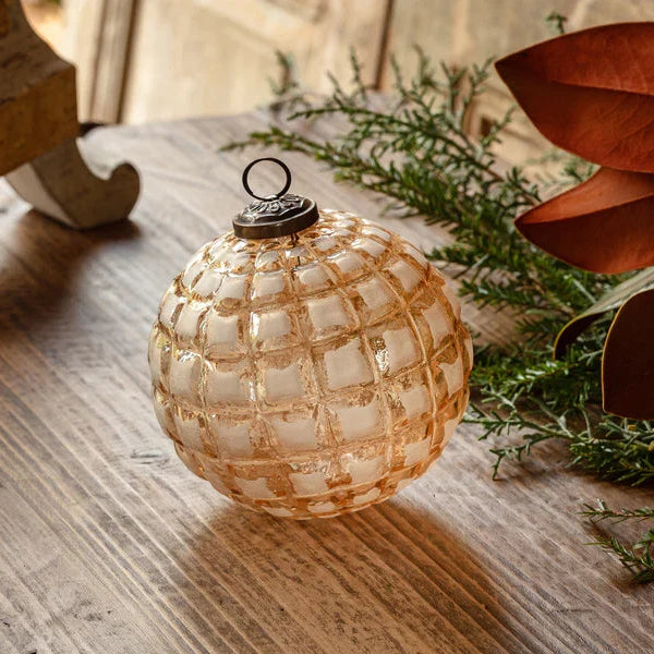 Faceted Golden Glass 5 inch Ornament