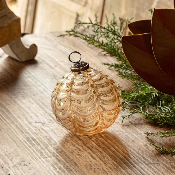 Draped Golden Glass 4 inch Ornament