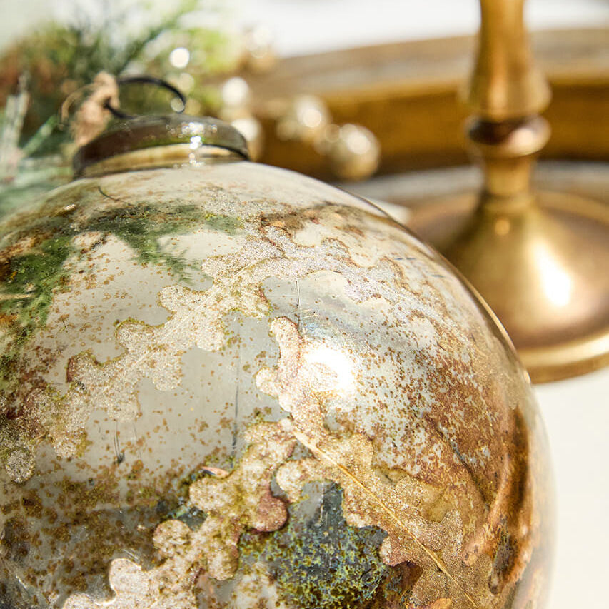 Notre Dame Glass 6 inch Ball Ornament detail