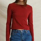 Lisa Long Sleeve Tee - Ruby Red
