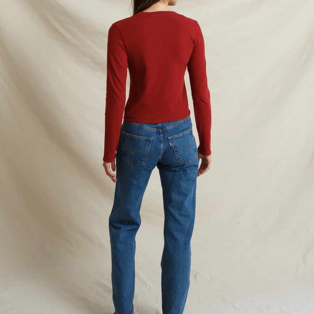Lisa Long Sleeve Tee - Ruby Red