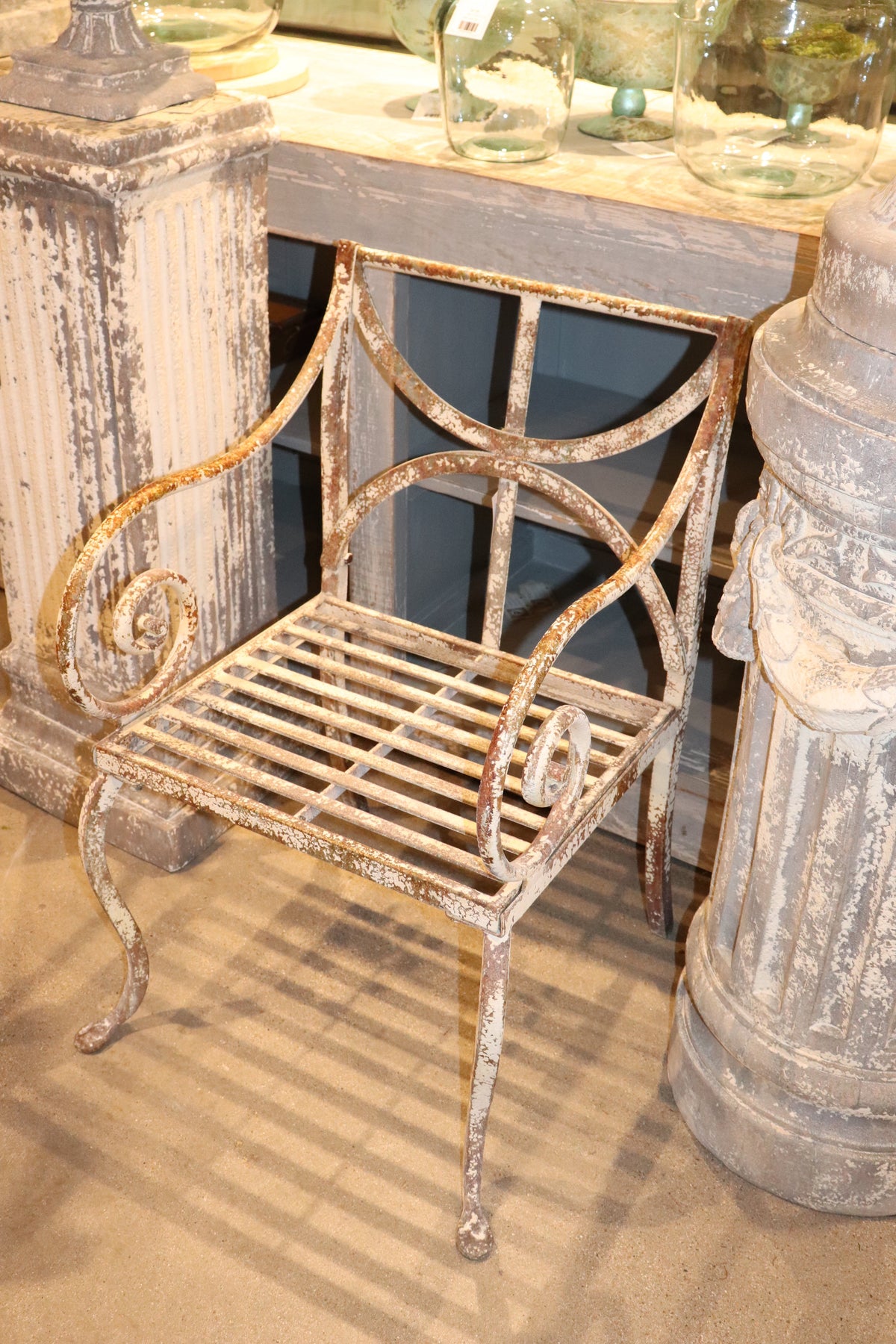 Terrasse Iron Chair Antique White styled
