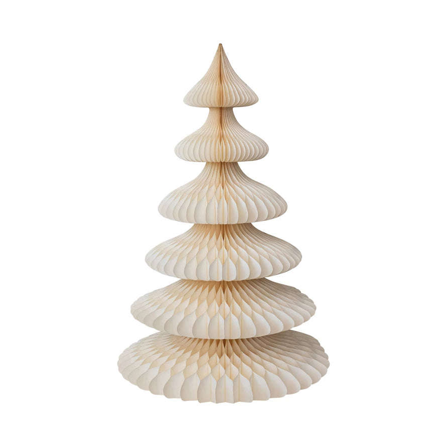 31-1/2"Rd x 48"H Paper Folding Honeycomb Tree w Gold Glitter